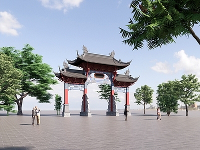 中式牌坊 仿古 古 公建