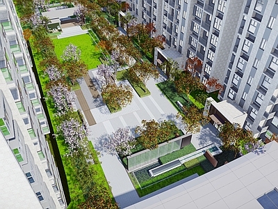 现代小区景观 住宅景观