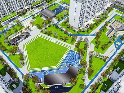 现代小区景观 住宅景观