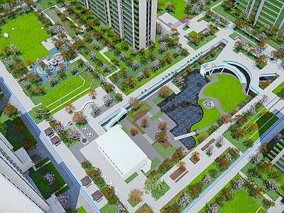 现代小区景观 住宅景观