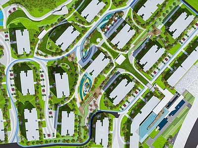 现代小区景观 住宅景观