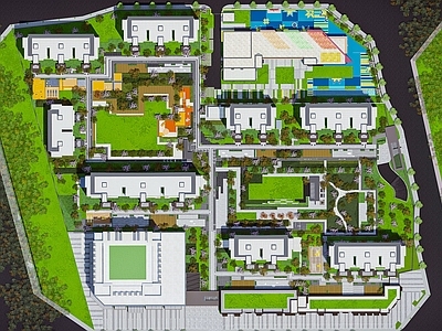 现代小区景观 住宅景观