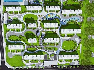 现代小区景观 住宅景观