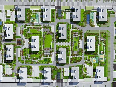 现代小区景观 住宅景观