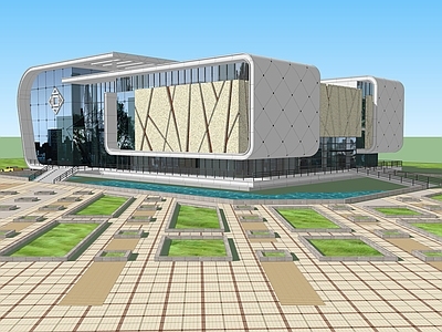 现代风格体育建筑 封闭