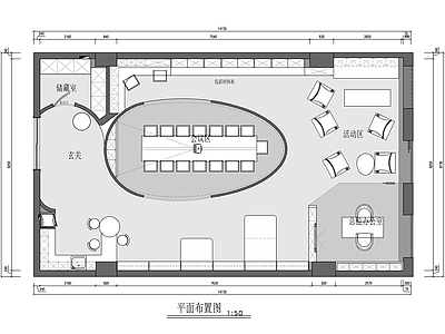 120㎡创意小型办公室 施工图
