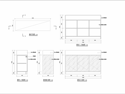 展柜三视图 施工图 柜类