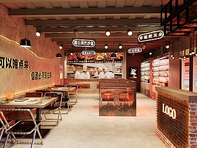 工业烧烤店 夜宵店 烧烤店头