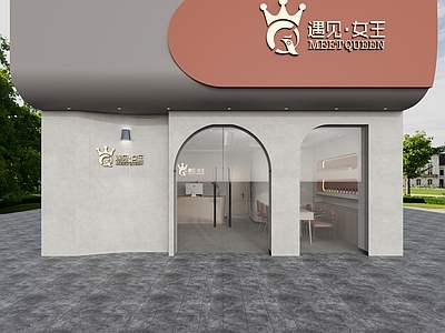 侘寂美容美甲店门头门面 美容院门头