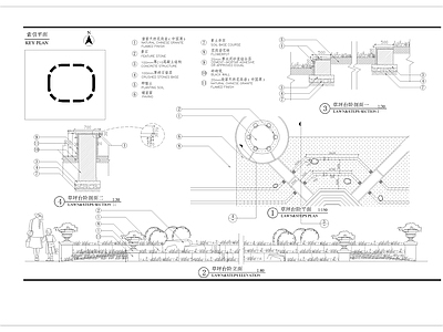 草坪台阶细部 施工图