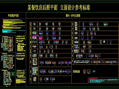 餐饮店后厨平面立面标准参考图 施工图