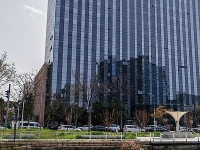 城市街道外景 高楼幕墙