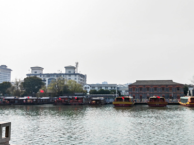 河对面建筑风景 河对岸 风景