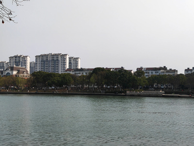 城市建筑风景 建筑 河对岸风景