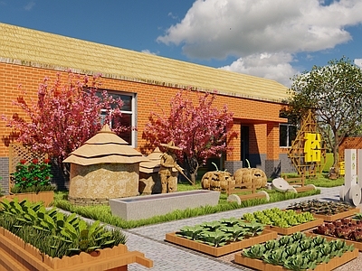 新中式乡村菜园庭院 菜地