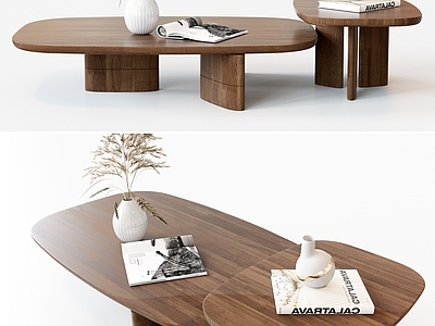 侘寂风茶几 子母形