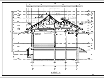 寺庙建筑 施工图 古建