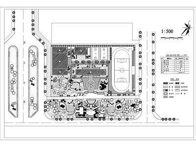 校园景观规划 施工图 校园景观