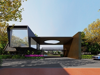 现代厂区入口 卫大 大 单体建筑 入口
