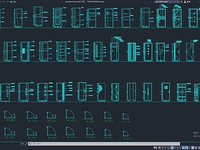 CAD门立面 图库