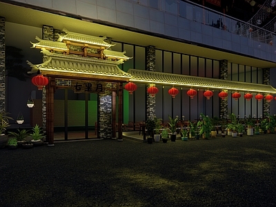 中式门头门面 店铺