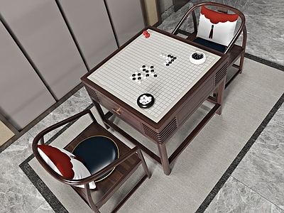 新中式围棋桌椅组合