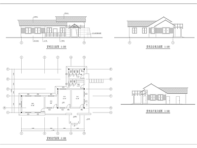 管理房屋顶及花格 施工图 建筑通用节点