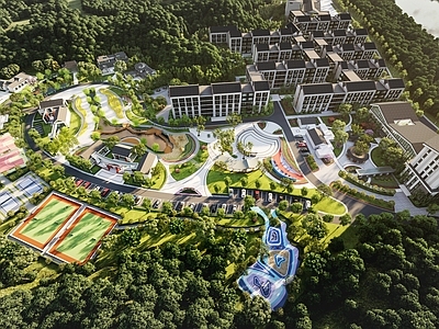 现代小区景观 康养中心 康养景观 养老景观 康养  住宅景观