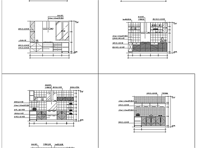 现代厨房立面图 施工图