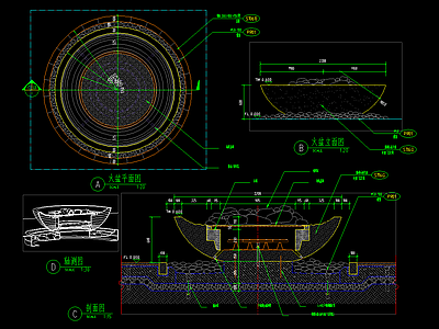 室外火盆 施工图 景观小品