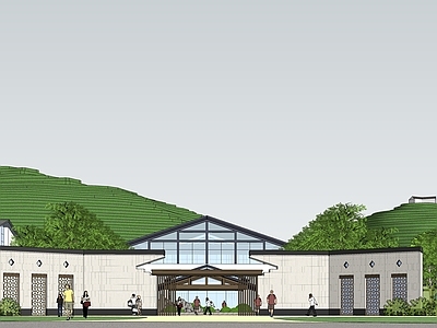 新中式徽派园林多层建筑养老院
