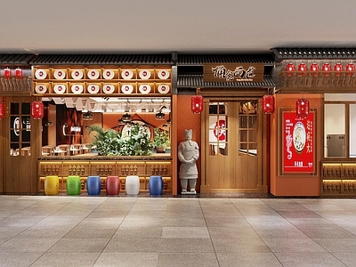 新中式餐饮店门头 餐饮门头