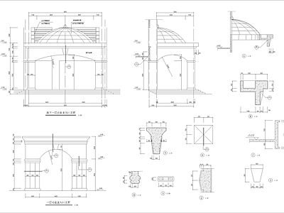 步行街建筑节点大样 施工图 建筑通用节点