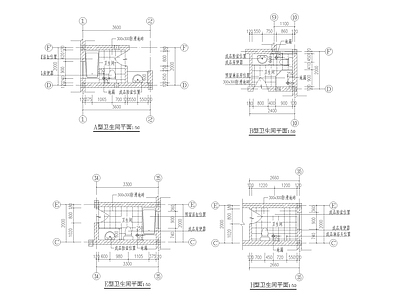 建筑阳台卫生间大样图 施工图 建筑通用节点