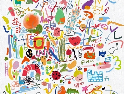 儿童糖果风绘画 儿童装饰画