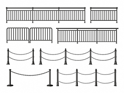 现代栏杆护栏围栏 铁艺 铁索