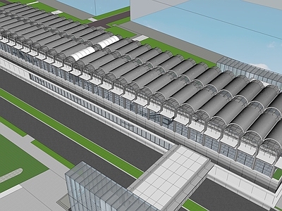 现代地铁站 高铁站 金属结构