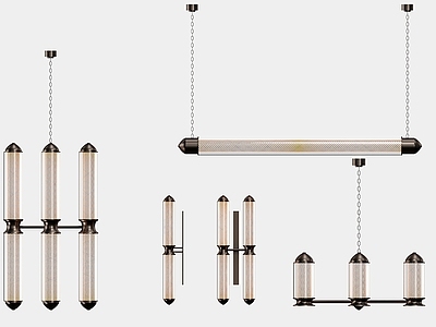 现代灯具组合 大 壁灯 长 金属 玻璃