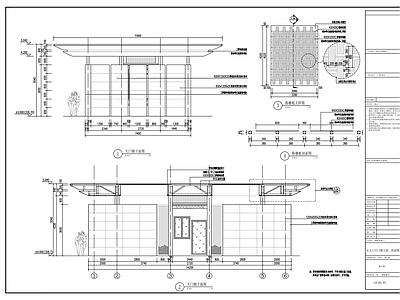 小区主入口大门 施工图 建筑通用节点