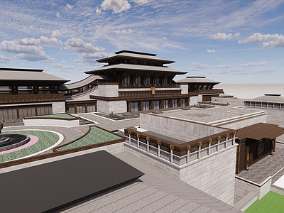 新中式城市展览馆建筑