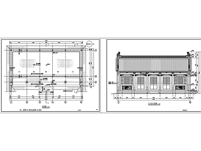 五间带廊偏坡房古建筑 施工图