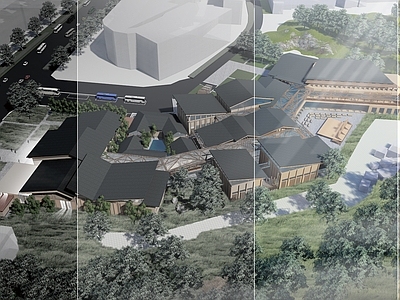 新中式展览馆建筑