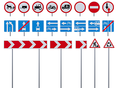 交通道路指示牌 标志牌 路标 警示牌