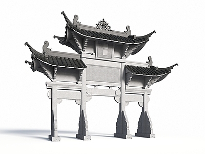 新中式牌坊 牌楼 景观大门 古街入口 古建门楼