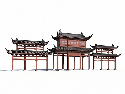 新中式牌坊 牌楼 景观大门 古街入口 古建门楼