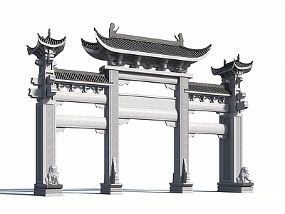 新中式牌坊 牌楼 景观大门 古街入口 古建门楼