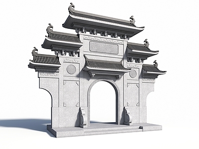 新中式牌坊 牌楼 大 古街入口 古建楼