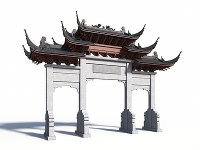 新中式牌坊 牌楼 景观大门 古街入口 古建门楼
