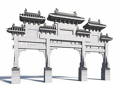 新中式牌坊 牌楼 景观大门 古街入口 古建门楼