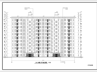 四面宽大阳台小高层住宅建筑 施工图